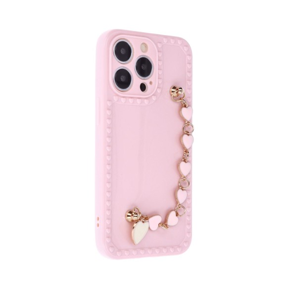 Funda de Corazones con Cadena para Iphone