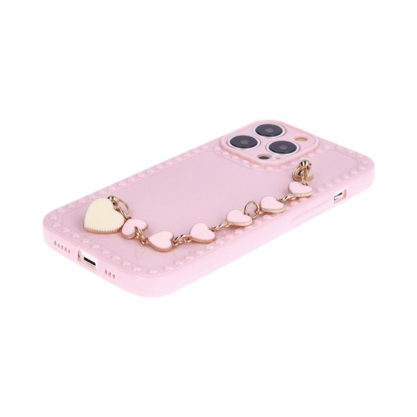 Funda de Corazones con Cadena para Iphone