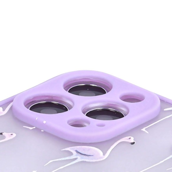 Funda Translúcida Lila de Flamencos