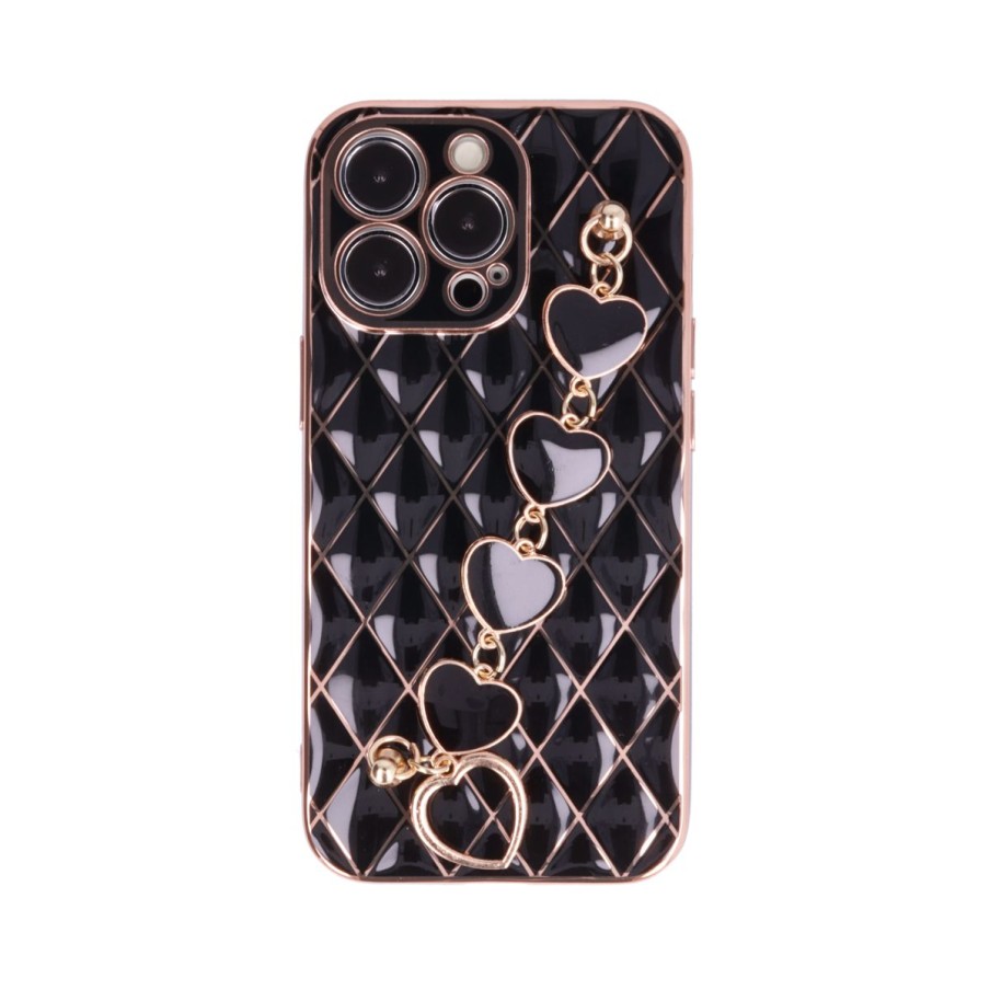 Funda de Rombos con Cadena de Corazones