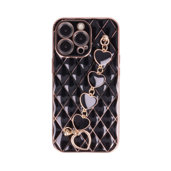 Funda de Rombos con Cadena de Corazones