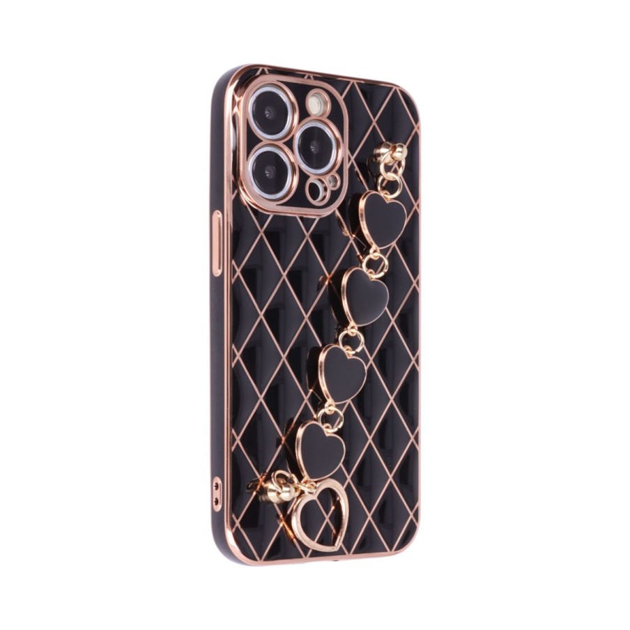 Funda de Rombos con Cadena de Corazones