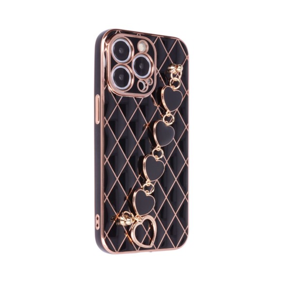 Funda de Rombos con Cadena de Corazones