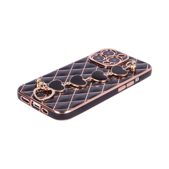 Funda de Rombos con Cadena de Corazones