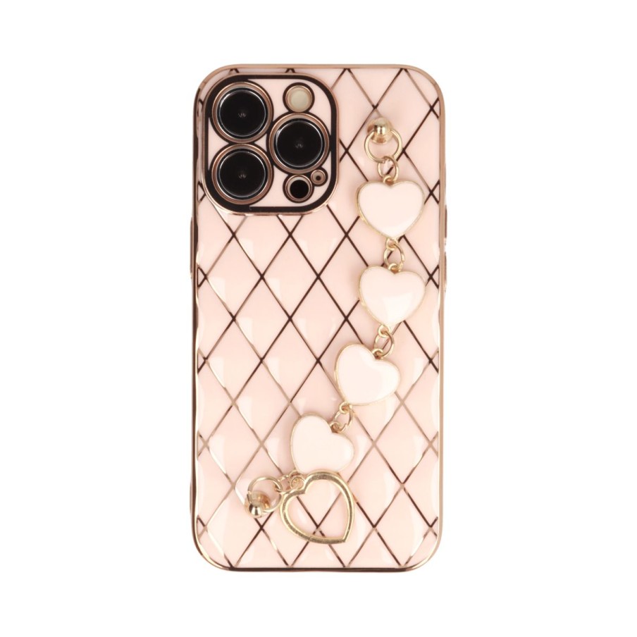 Funda de Rombos con Cadena de Corazones