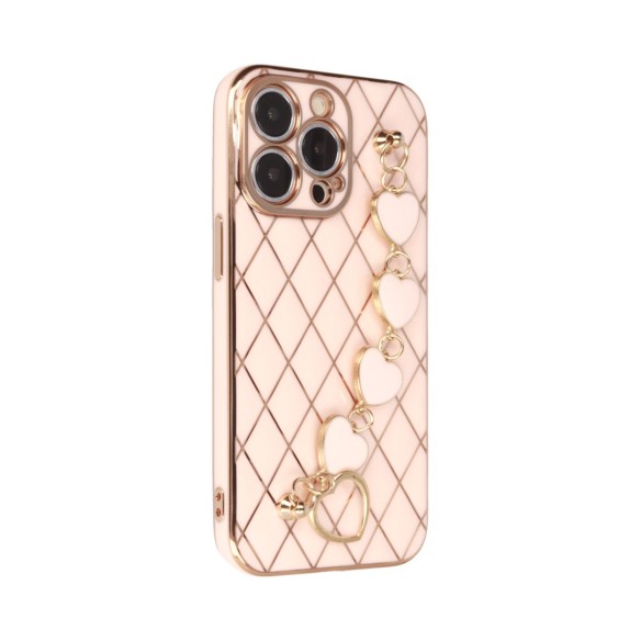 Funda de Rombos con Cadena de Corazones