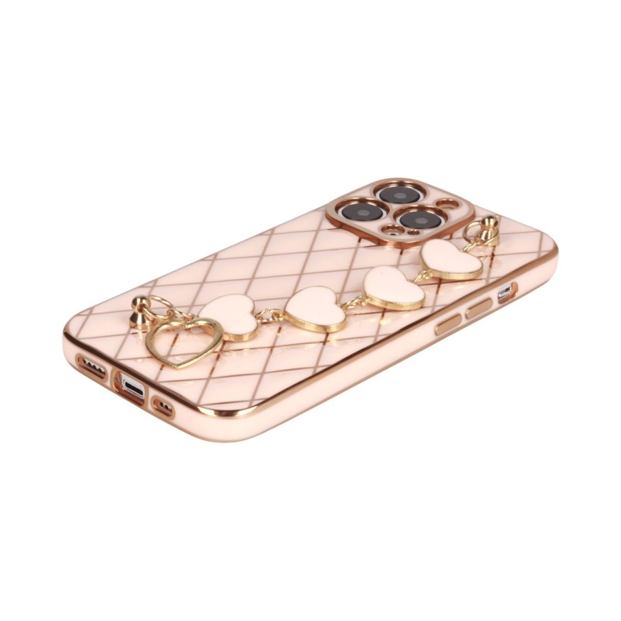 Funda de Rombos con Cadena de Corazones