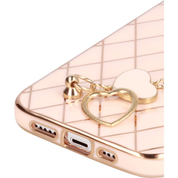 Funda de Rombos con Cadena de Corazones