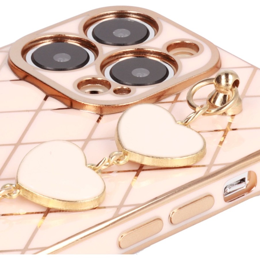 Funda de Rombos con Cadena de Corazones