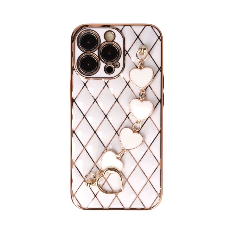 Funda de Rombos con Cadena de Corazones