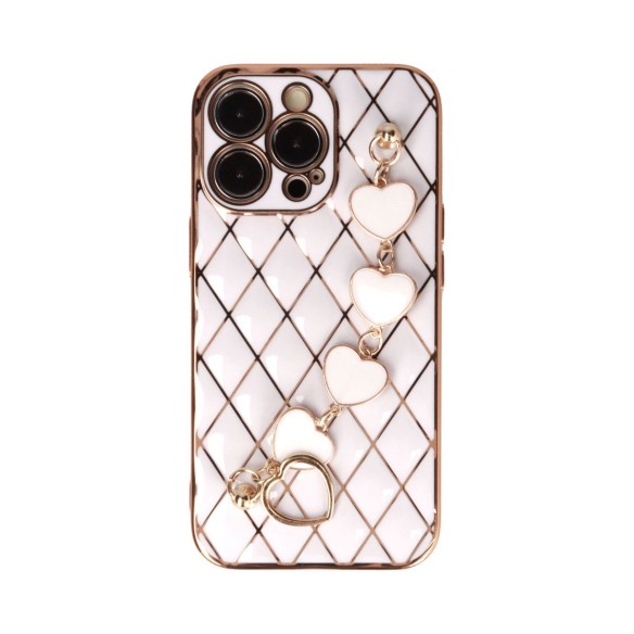 Funda de Rombos con Cadena de Corazones