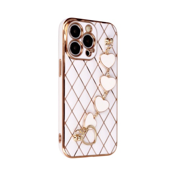 Funda de Rombos con Cadena de Corazones