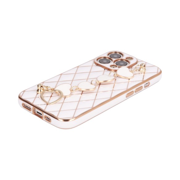 Funda de Rombos con Cadena de Corazones