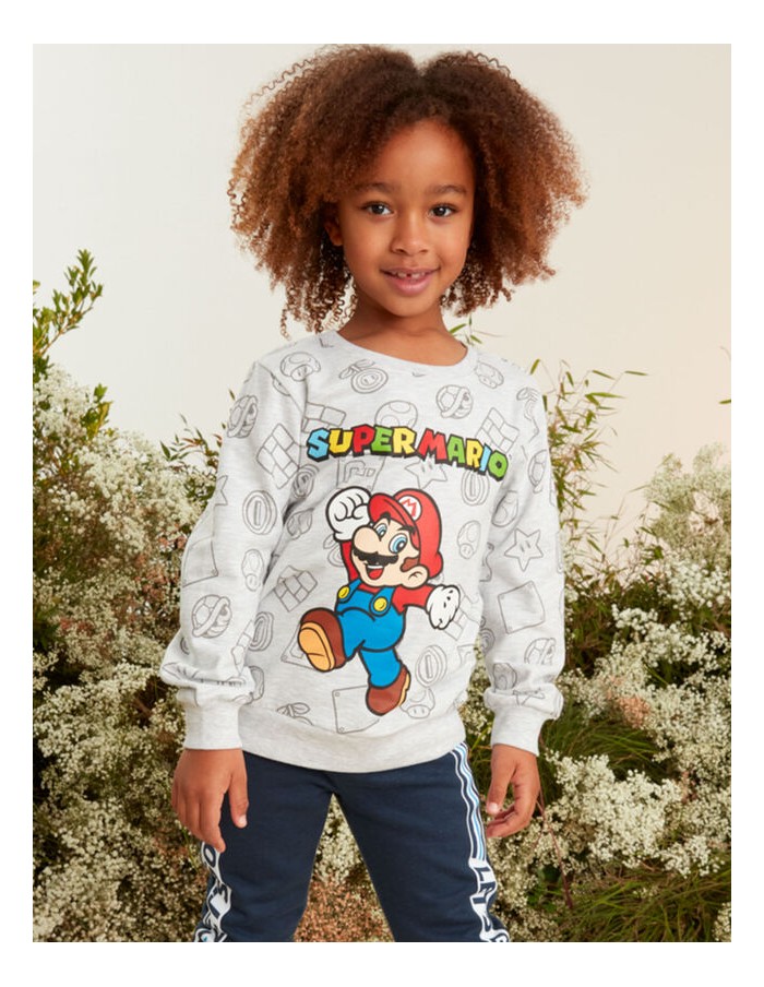 Sudadera Gris Super Mario Gris