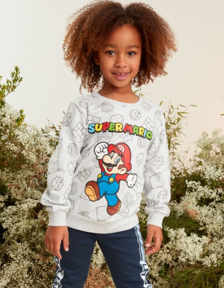 Sudadera Gris Super Mario Gris