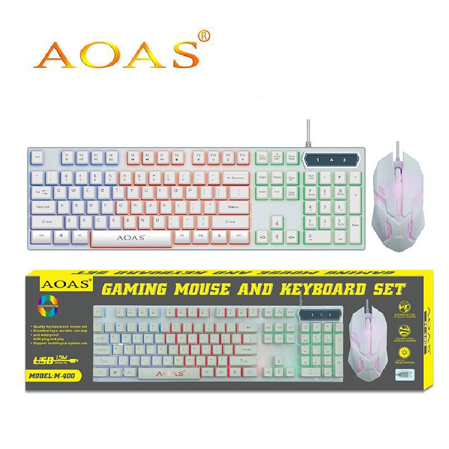 Teclado y Ratón de Cable Gaming RGB...