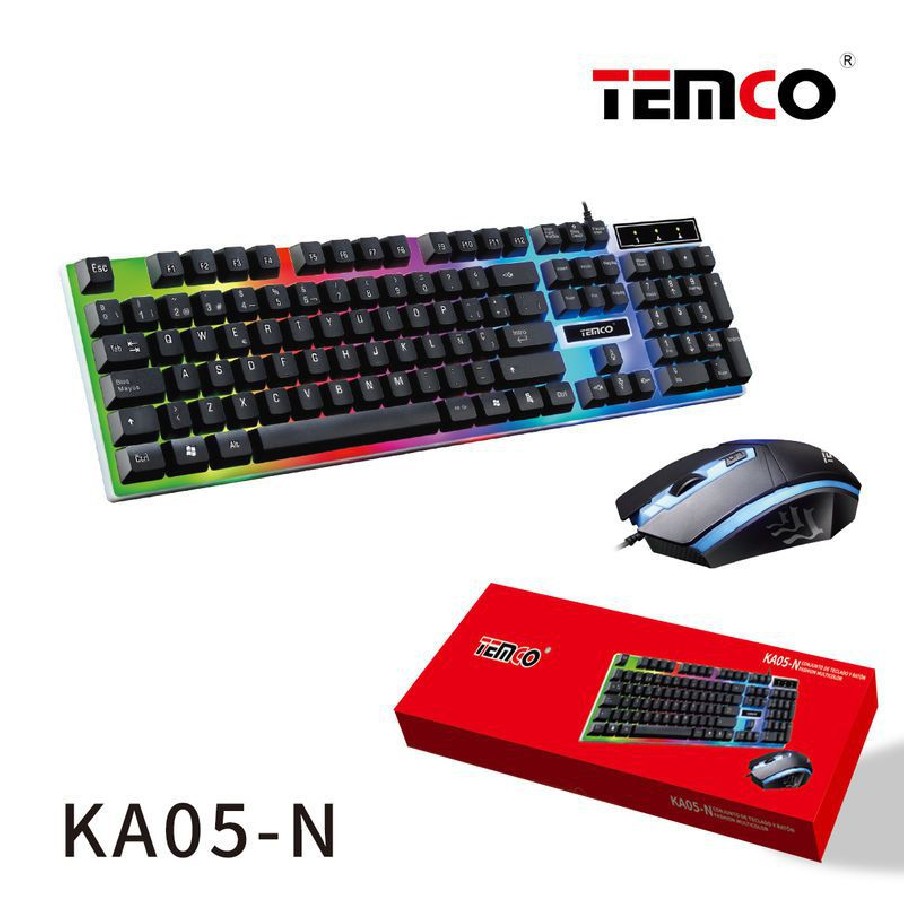 Teclado y Ratón de Cable Gaming RGB...