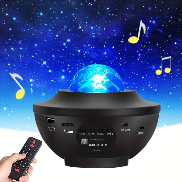 Altavoz Bluetooth Proyector Galaxia Láser Multicolor con Mando Stock Líder SL10031