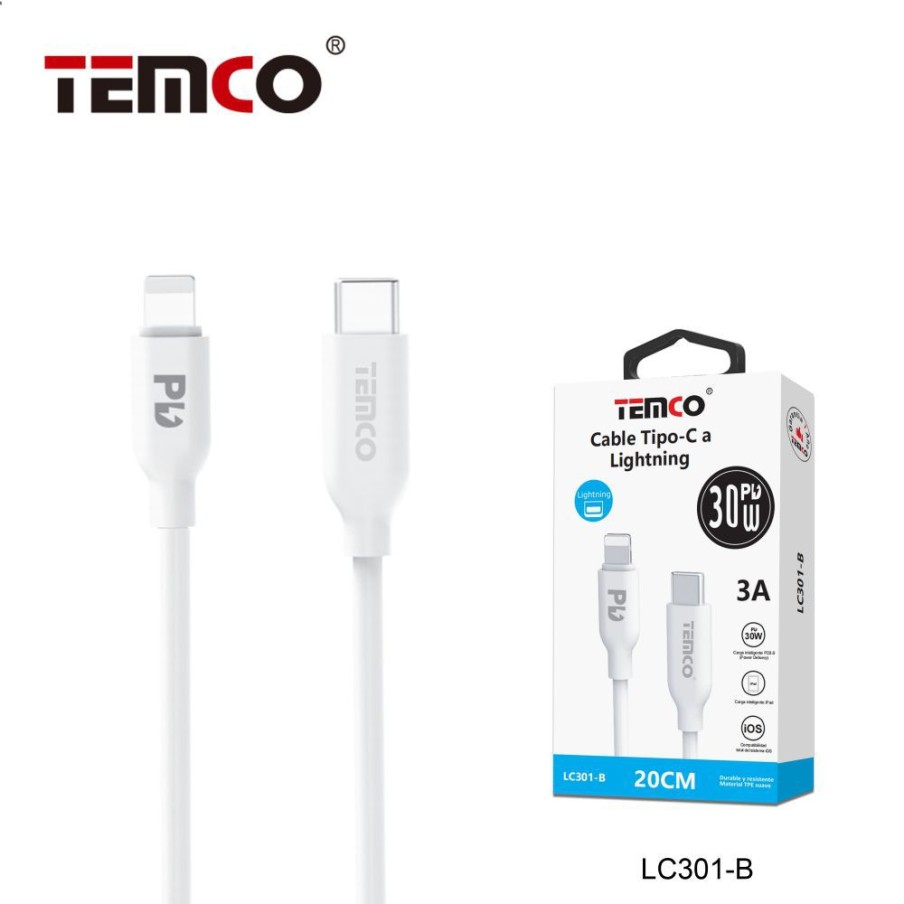 Cable Tipo C / Lightning 3A 20cm...