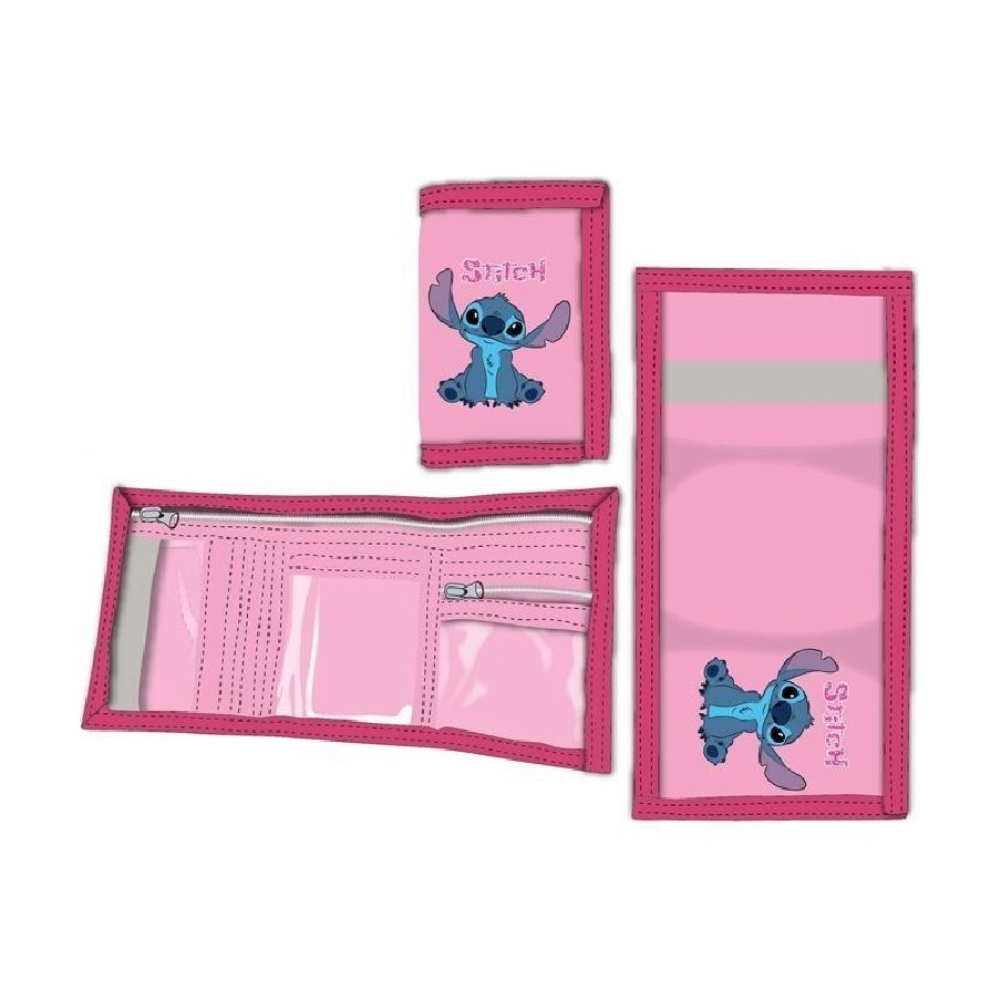 Cartera con Velcro Rosa Lilo & Stitch